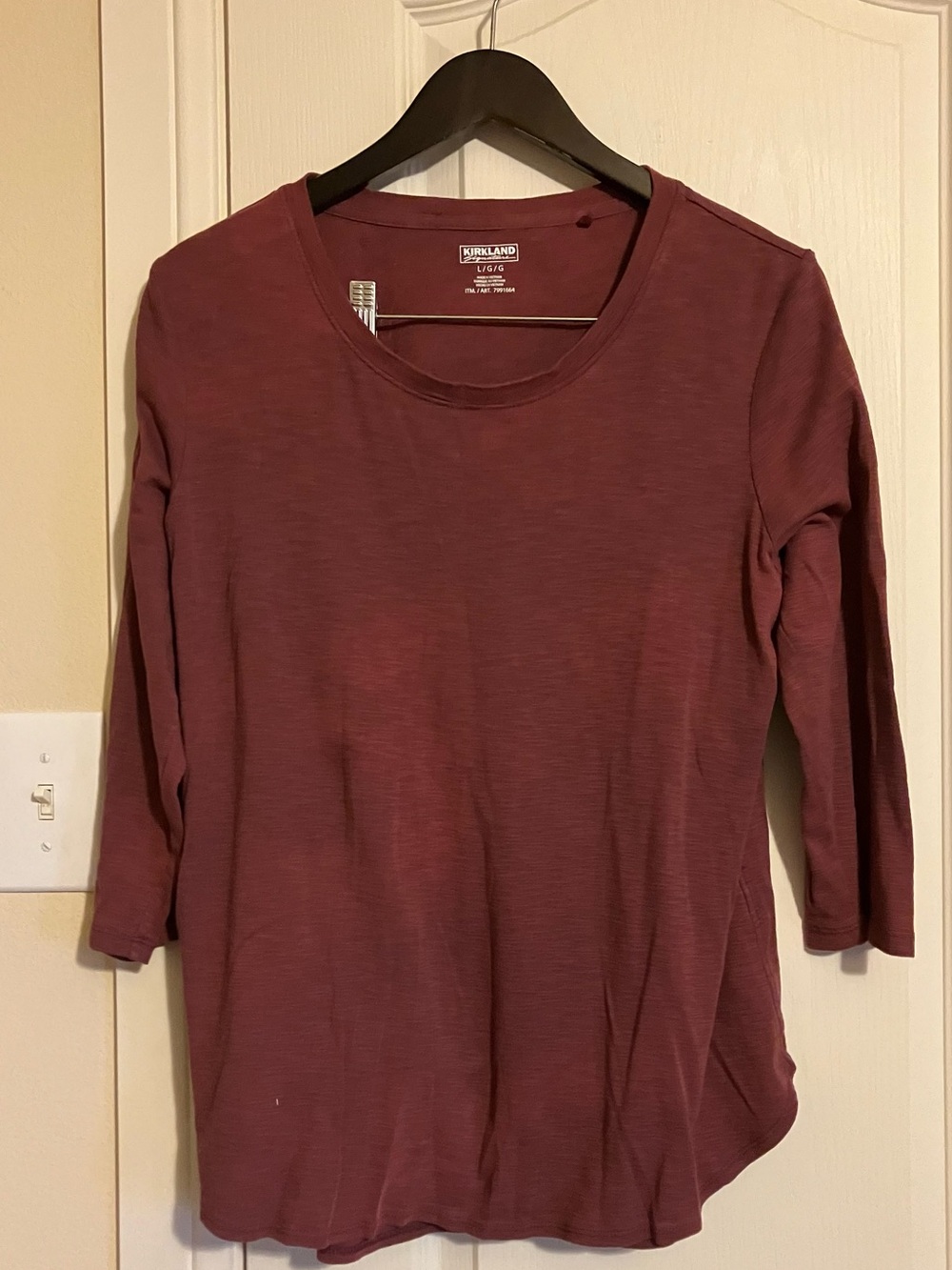 Kirkland Signature Long Sleeve Crew Tee - Plum